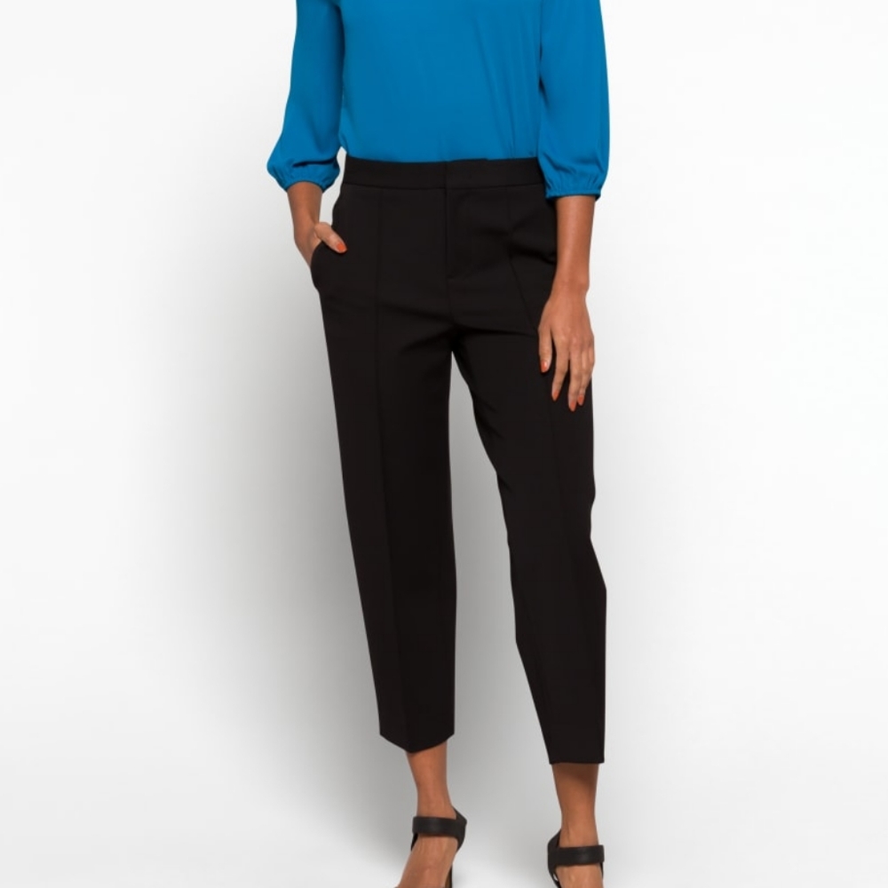 NWT Vince Black Pintuck Tapered Trousers Pants